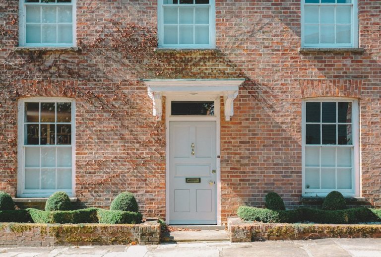 Brick house front door